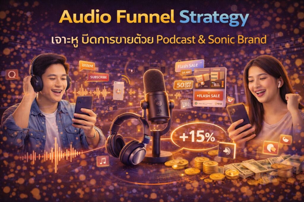 Audio Funnel Strategy, Sonic Branding, Podcast Marketing, การตลาดด้วยเสียง, โลโก้เสียง