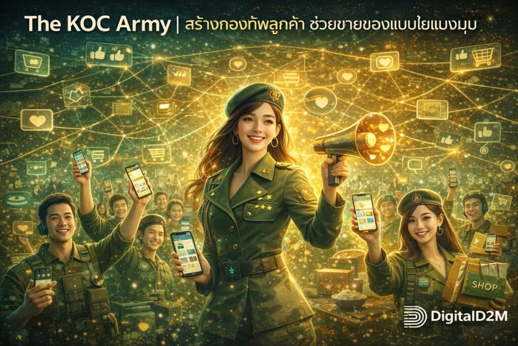 KOC Army, Decentralized Selling, กลยุทธ์ KOC, การตลาดแบบบอกต่อ, สร้างระบบ Affiliate
