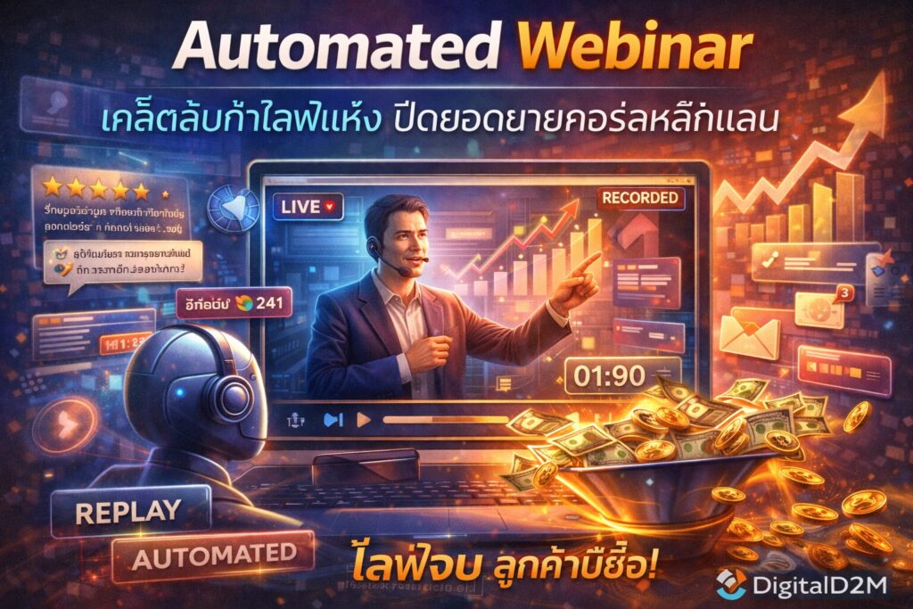 Automated Webinar, สัมมนาออนไลน์, ไลฟ์แห้ง, ปิดการขาย, Evergreen VOD