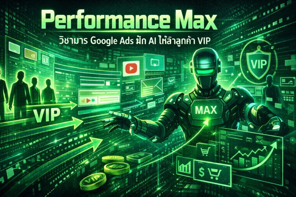 Performance Max, ยิงแอด Google, Google Ads, สอน PMax, AI ยิงแอด