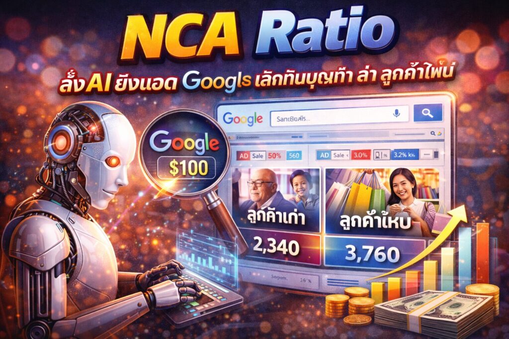 NCA Ratio, ยิงแอด Google, โฆษณาออนไลน์, วัดผลโฆษณา, ลูกค้าใหม่