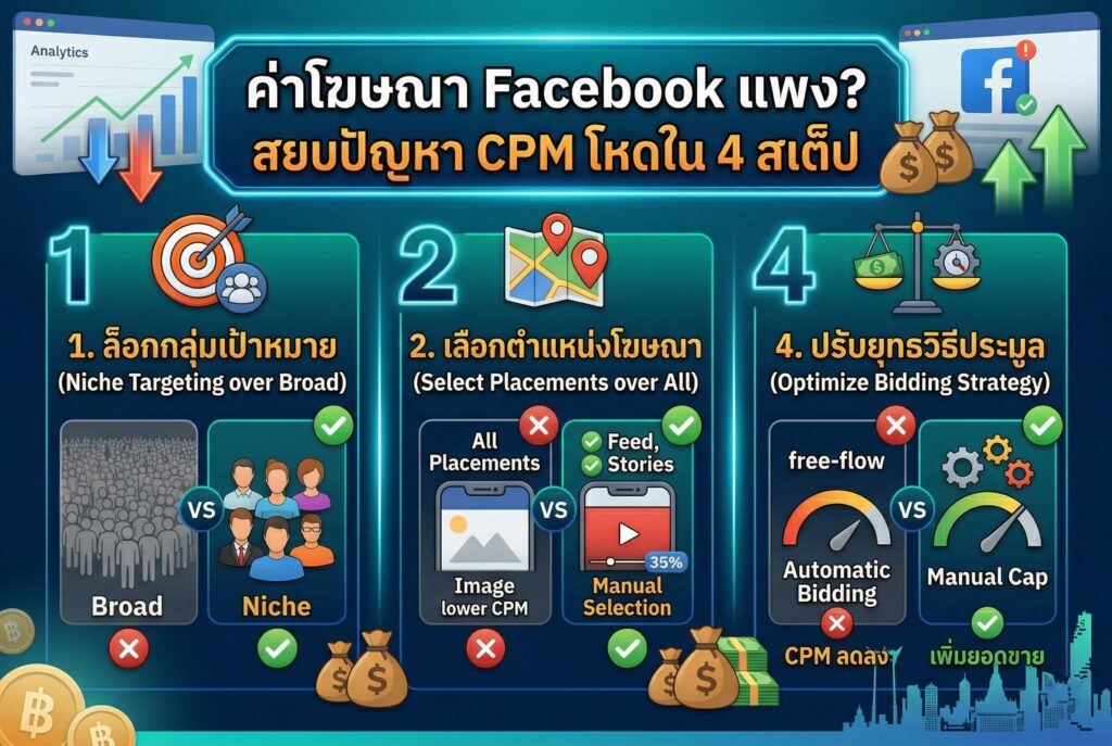 วิเคราะห์แอด Facebook, กลุ่มเป้าหมาย, ค่าโฆษณา, ยิงแอด, ทำการตลาดออนไลน์