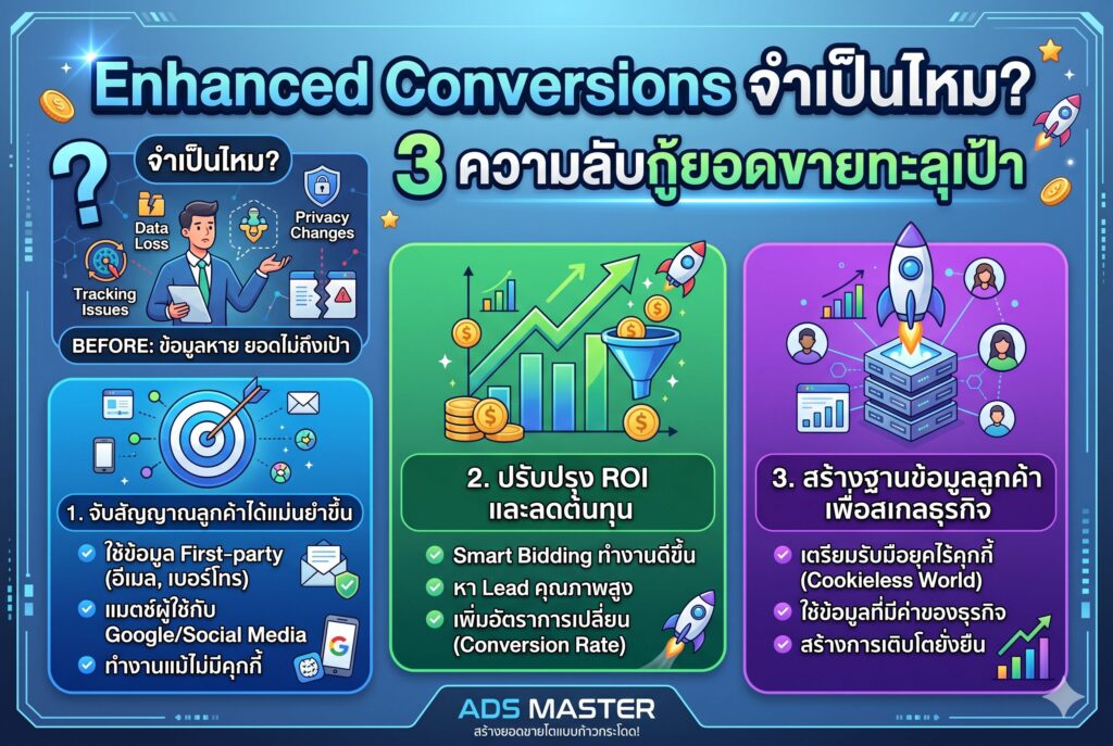 Enhanced Conversions, โฆษณา Google Ads, การตลาดออนไลน์, เพิ่มยอดขาย, รับทำ Google Ads