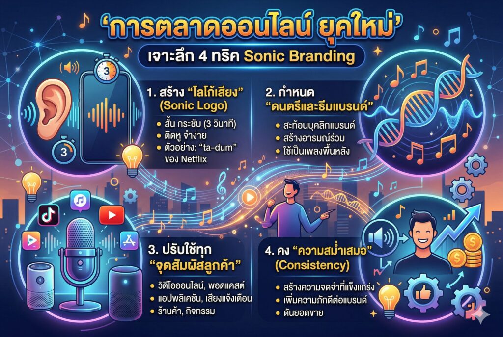 การตลาดออนไลน์, Sonic Branding, สร้างแบรนด์, แบรนดิ้ง, กลยุทธ์การตลาด