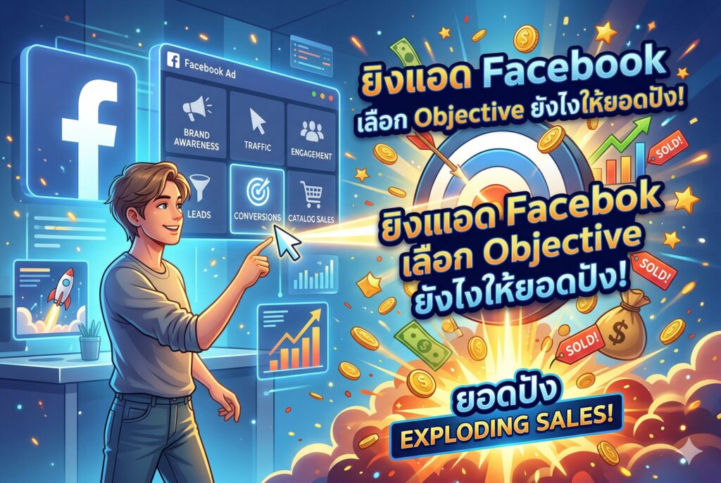 ยิงแอด Facebook, วัตถุประสงค์โฆษณา, ตัวจัดการโฆษณา, การตลาดออนไลน์, เพิ่มยอดขาย