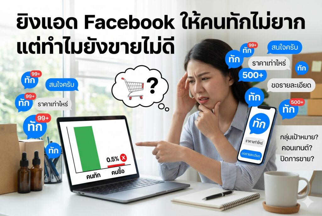 ยิงแอด Facebook ให้คนทัก, โฆษณาเฟสบุ๊ค, การตลาดออนไลน์, เพิ่มยอดขาย, ปิดการขาย