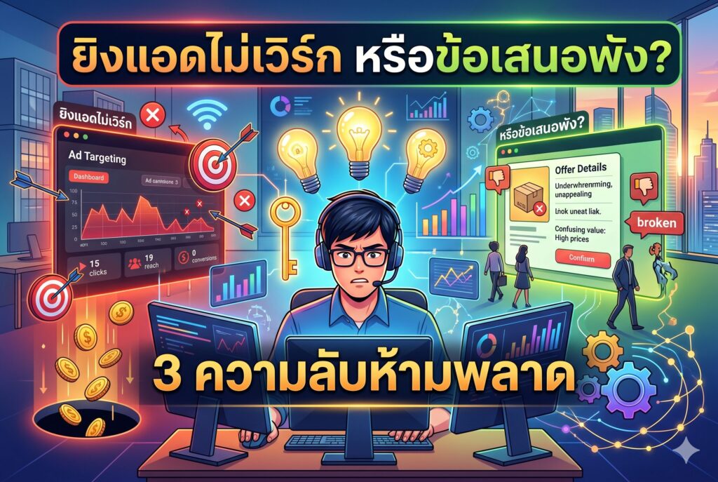 ยิงแอดไม่เวิร์ก, โฆษณาเฟสบุ๊ค, การตลาดออนไลน์, เพิ่มยอดขาย, ยิงแอด Facebook