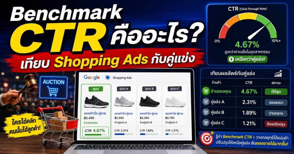 Benchmark CTR, Benchmark CTR คืออะไร, Google Shopping Ads, Benchmark Max CPC, Product Groups