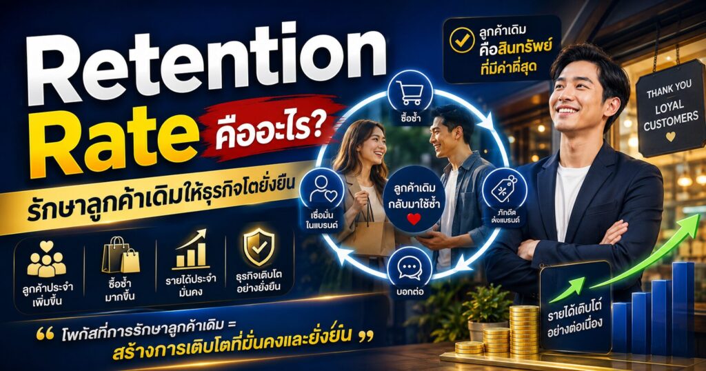 Retention Rate, Retention Rate คืออะไร, ลูกค้าเดิม, Repeat Purchase Rate, Churn Rate