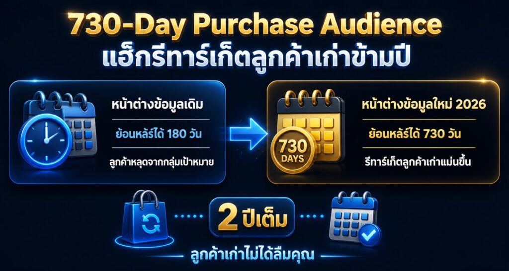 730-Day Purchase Audience: แฮ็กรีทาร์เก็ตลูกค้าเก่าข้ามปี
