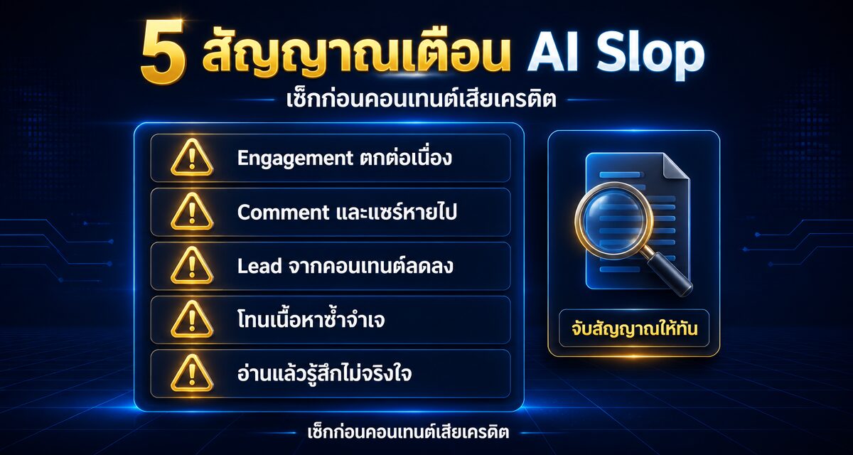 AI Slop Hybrid Content: กู้ความน่าเชื่อถือแบรนด์ปี 2026 1 AI Slop Hybrid Content กลยุทธ์กู้ความน่าเชื่อถือแบรนด์